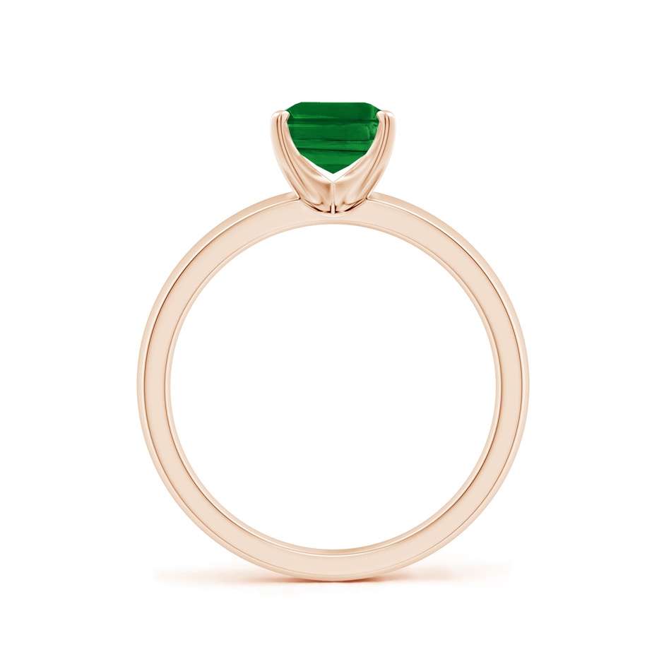 8x6mm AAAA Prong-Set Emerald-Cut Emerald Solitaire Engagement Ring in Rose Gold side 199