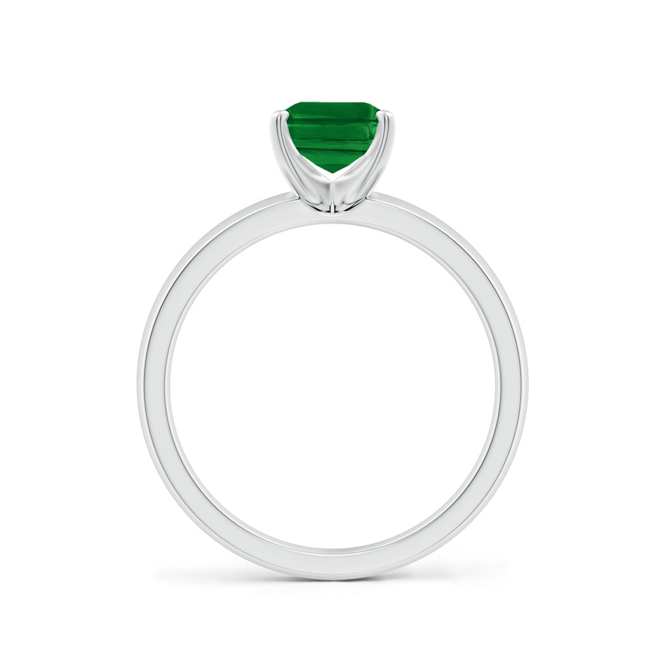 8x6mm AAAA Prong-Set Emerald-Cut Emerald Solitaire Engagement Ring in White Gold side 199