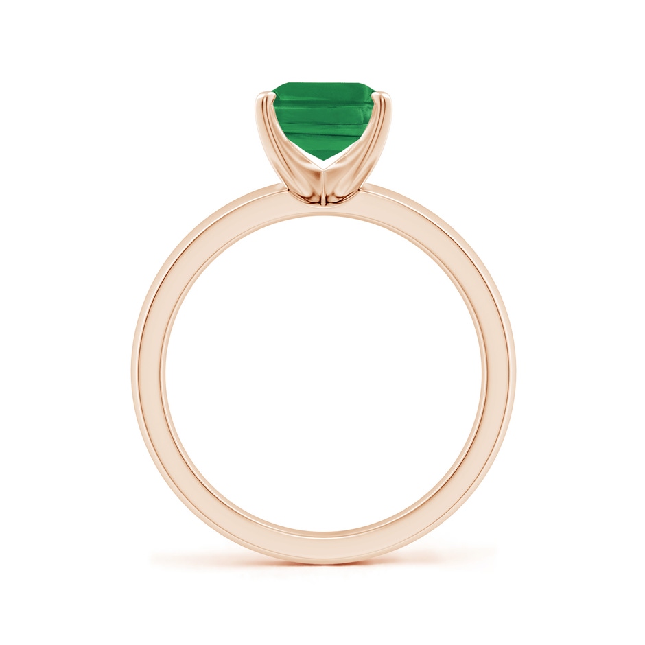9x7mm AA Prong-Set Emerald-Cut Emerald Solitaire Engagement Ring in Rose Gold side 199