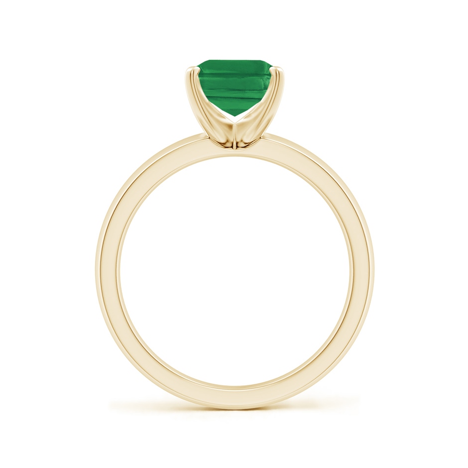 9x7mm AA Prong-Set Emerald-Cut Emerald Solitaire Engagement Ring in Yellow Gold side 199