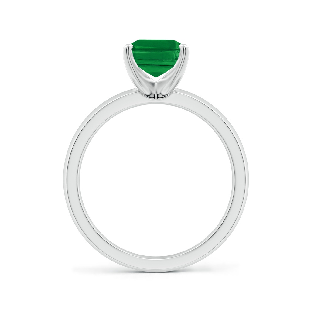 9x7mm AAA Prong-Set Emerald-Cut Emerald Solitaire Engagement Ring in White Gold Side 199