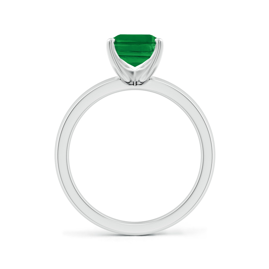 9x7mm AAA Prong-Set Emerald-Cut Emerald Solitaire Engagement Ring in White Gold side 199