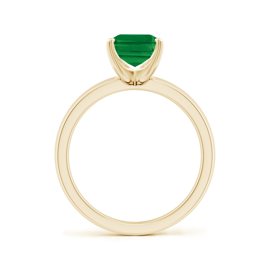 9x7mm AAA Prong-Set Emerald-Cut Emerald Solitaire Engagement Ring in Yellow Gold side 199