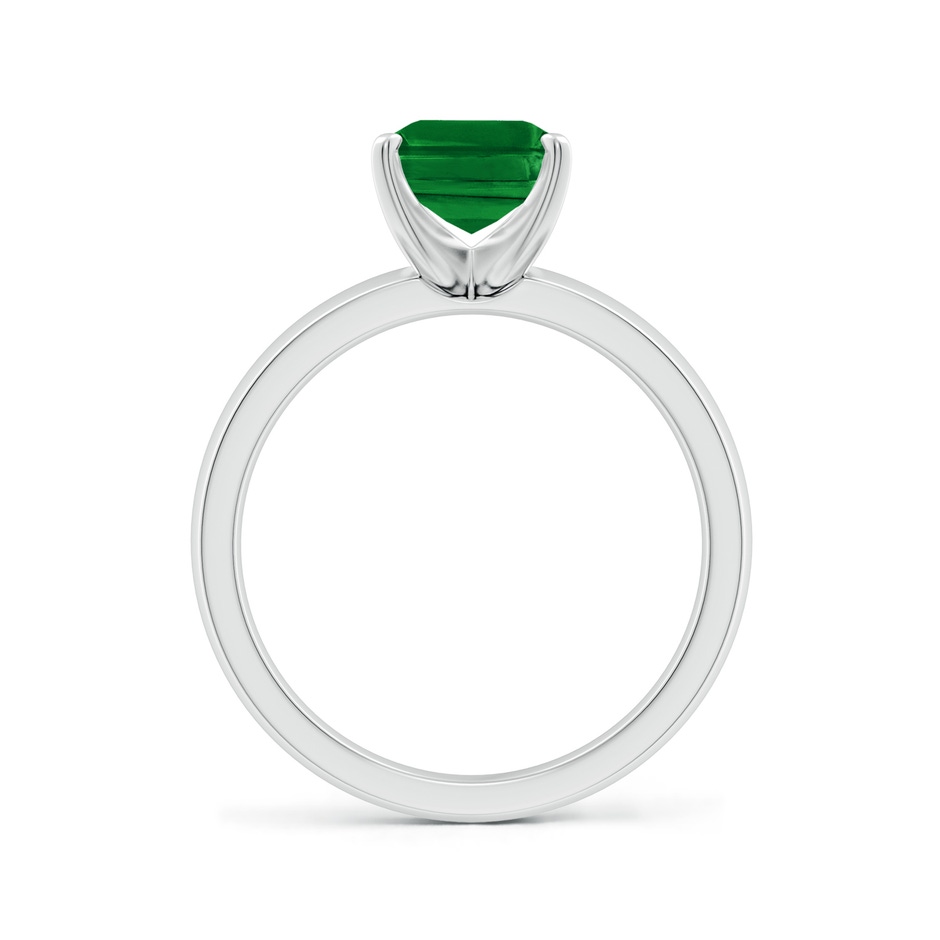 9x7mm AAAA Prong-Set Emerald-Cut Emerald Solitaire Engagement Ring in White Gold side 199