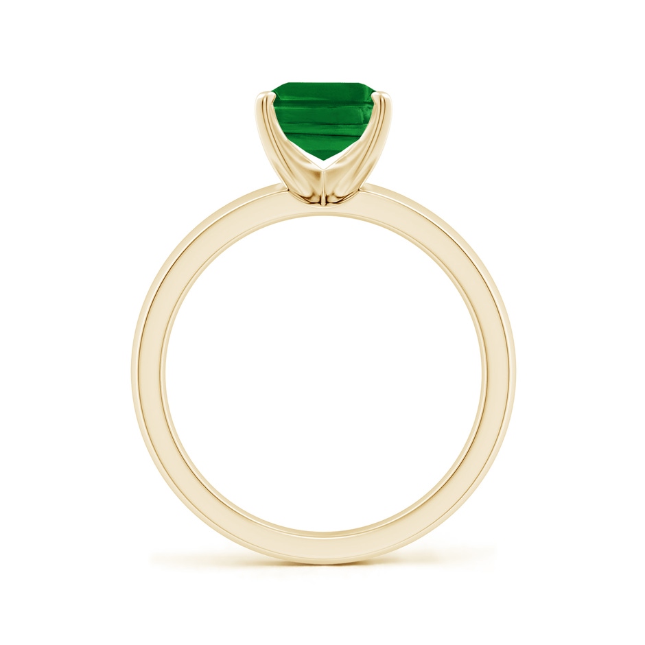 9x7mm AAAA Prong-Set Emerald-Cut Emerald Solitaire Engagement Ring in Yellow Gold side 199