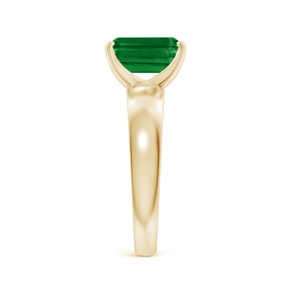 9x7mm AAAA Prong-Set Emerald-Cut Emerald Solitaire Engagement Ring in Yellow Gold side 299