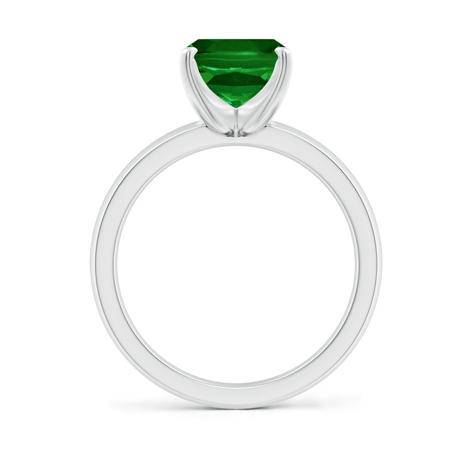 10x8mm AAAA Prong-Set Cushion Rectangular Emerald Solitaire Engagement Ring in P950 Platinum side 199