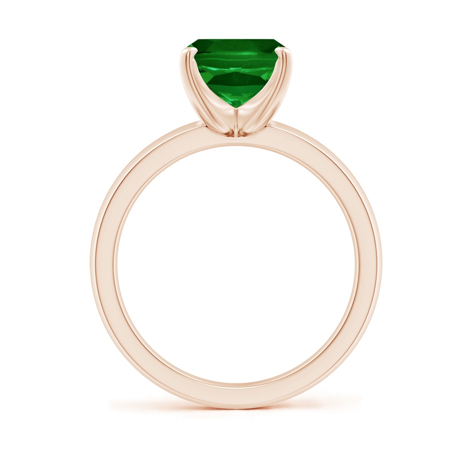 10x8mm AAAA Prong-Set Cushion Rectangular Emerald Solitaire Engagement Ring in Rose Gold side 199