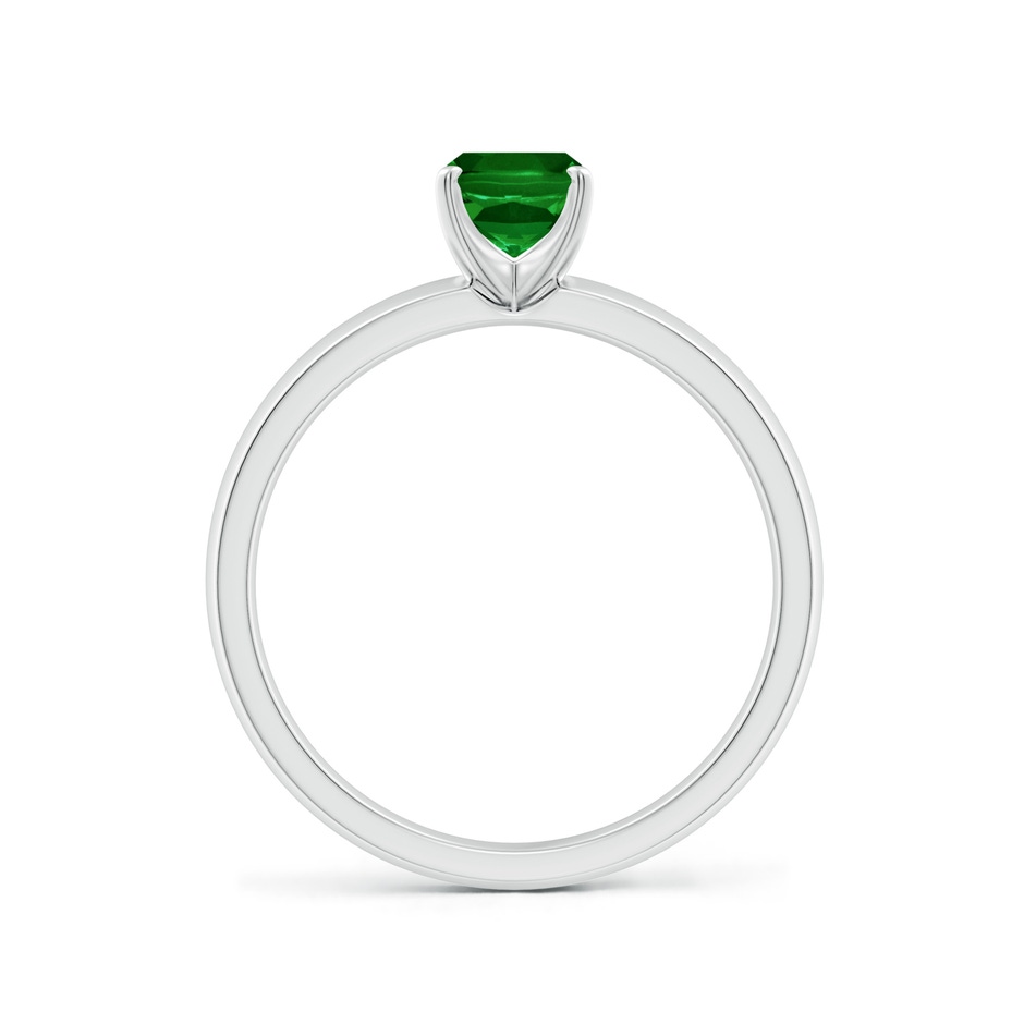 7x5mm AAAA Prong-Set Cushion Rectangular Emerald Solitaire Engagement Ring in White Gold side 199