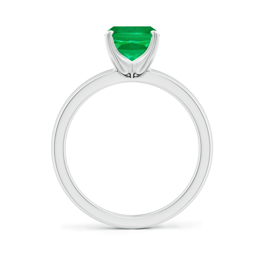9x7mm AAA Prong-Set Cushion Rectangular Emerald Solitaire Engagement Ring in White Gold Side 199