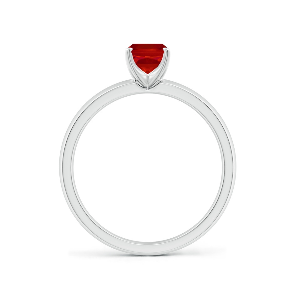 7x5mm AAA Prong-Set Cushion Rectangular Ruby Solitaire Engagement Ring in White Gold side 199