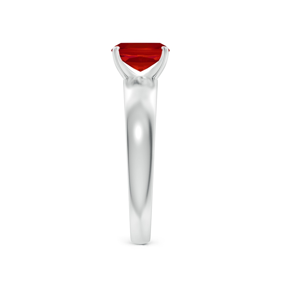 7x5mm AAA Prong-Set Cushion Rectangular Ruby Solitaire Engagement Ring in White Gold side 299