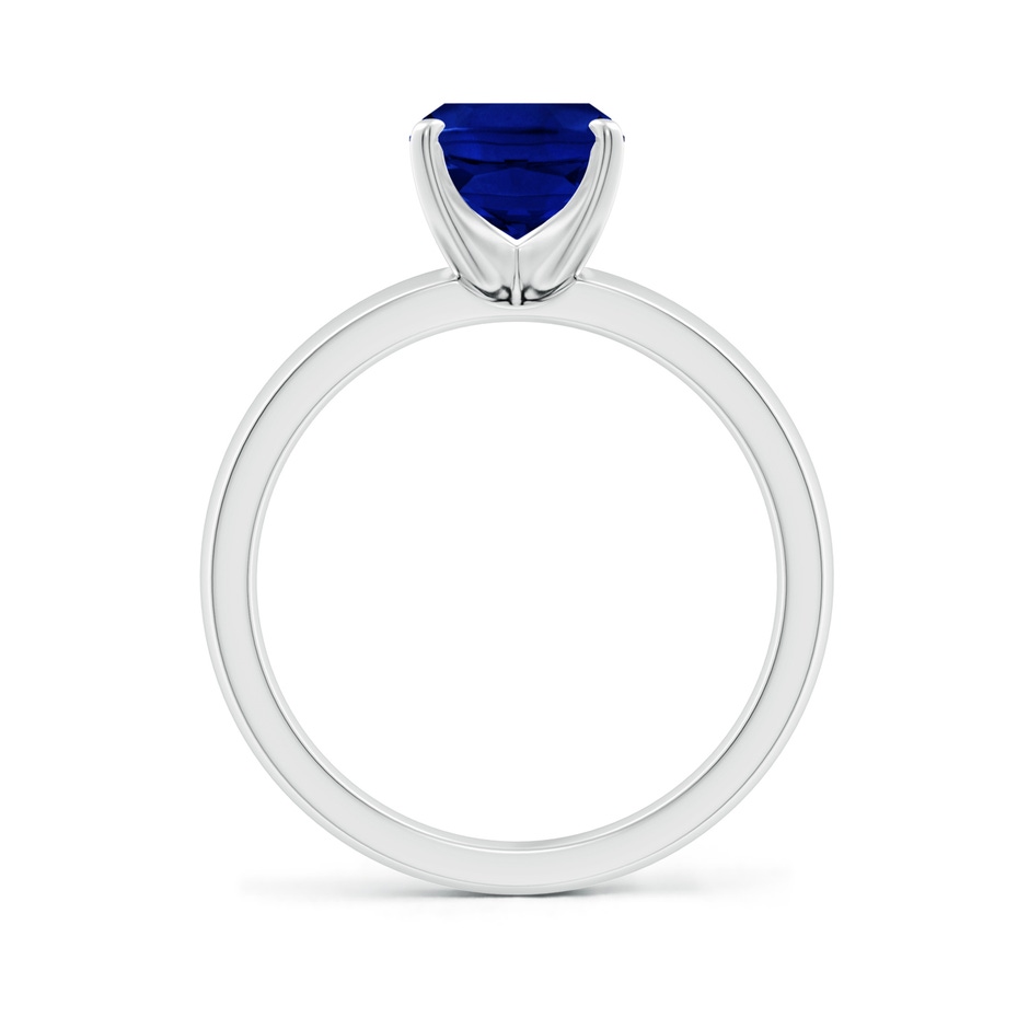 9x7mm Lab-Grown Prong-Set Cushion Rectangular Blue Sapphire Solitaire Engagement Ring in P950 Platinum side 199