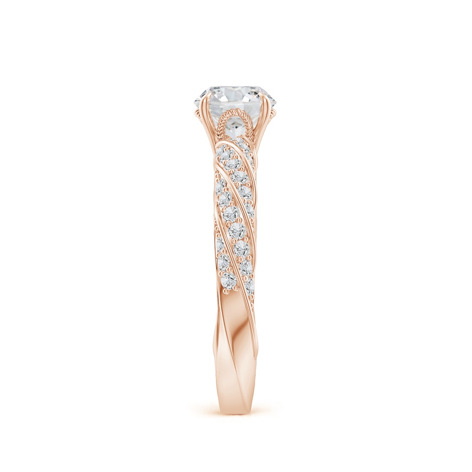 5.9mm HSI2 Round Diamond Twisted Rope Shank Engagement Ring in Rose Gold side 299