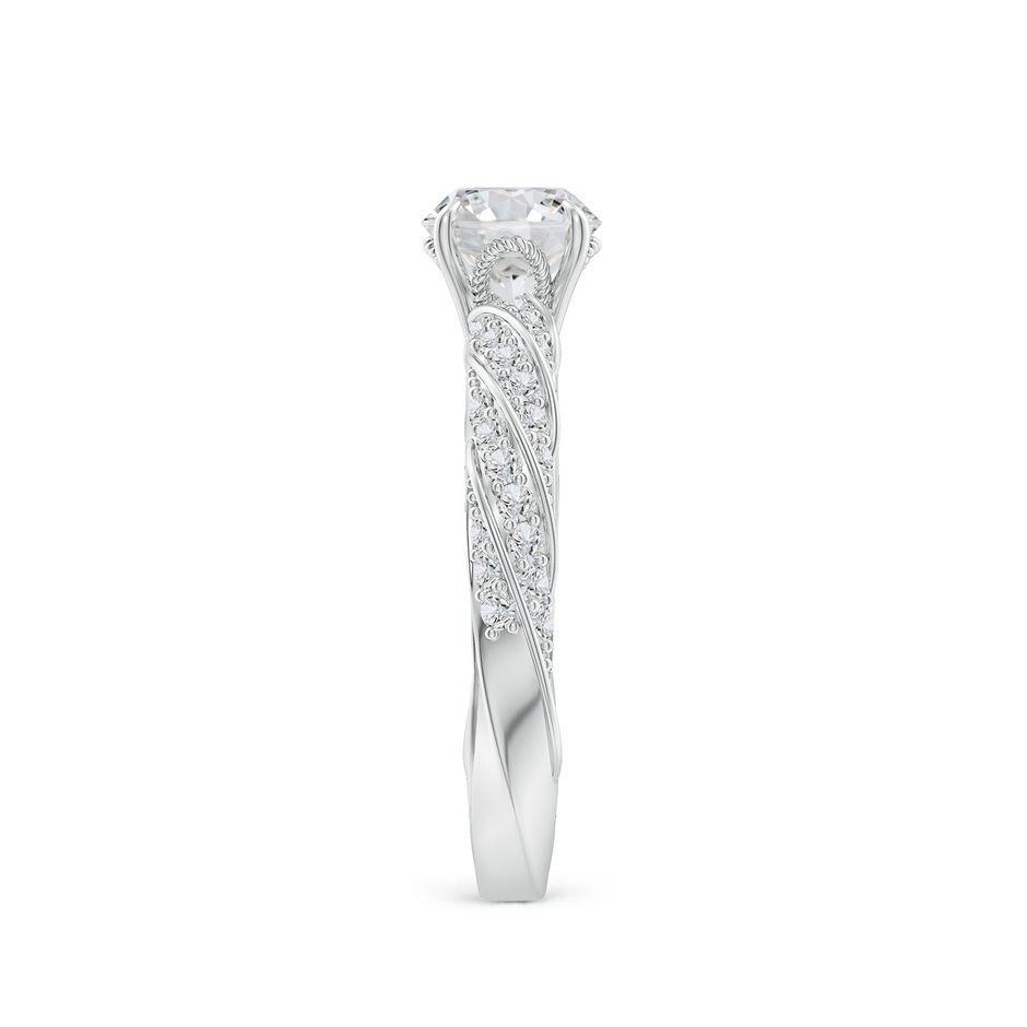 5.9mm HSI2 Round Diamond Twisted Rope Shank Engagement Ring in White Gold side 299