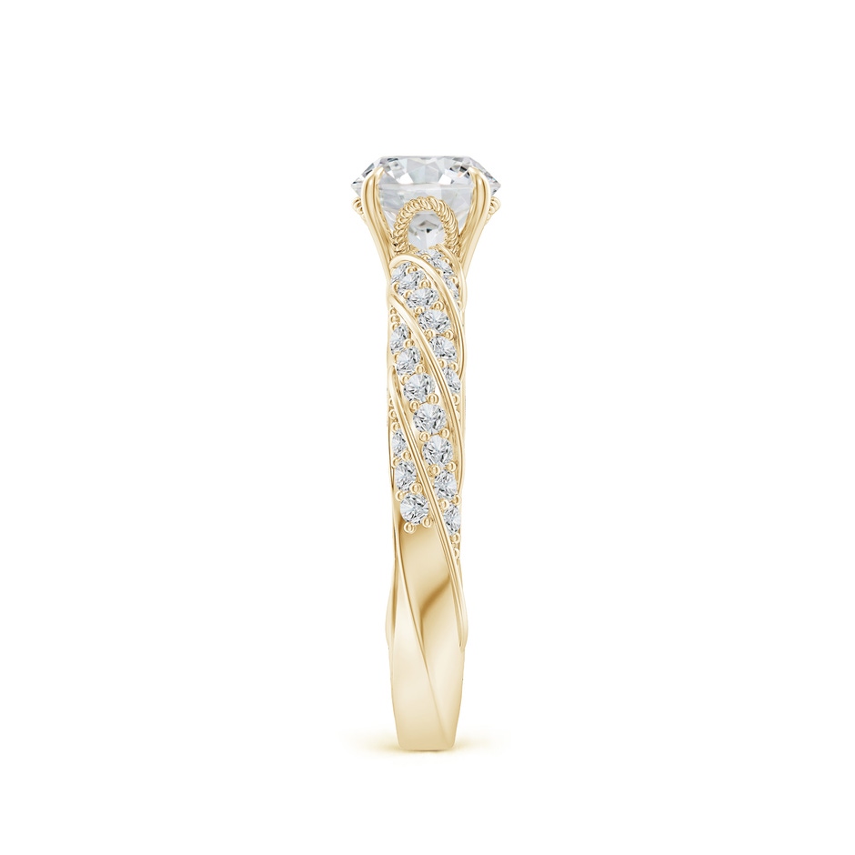 5.9mm HSI2 Round Diamond Twisted Rope Shank Engagement Ring in Yellow Gold side 299