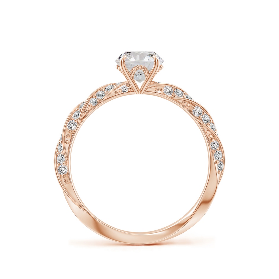 5.9mm IJI1I2 Round Diamond Twisted Rope Shank Engagement Ring in Rose Gold side 199