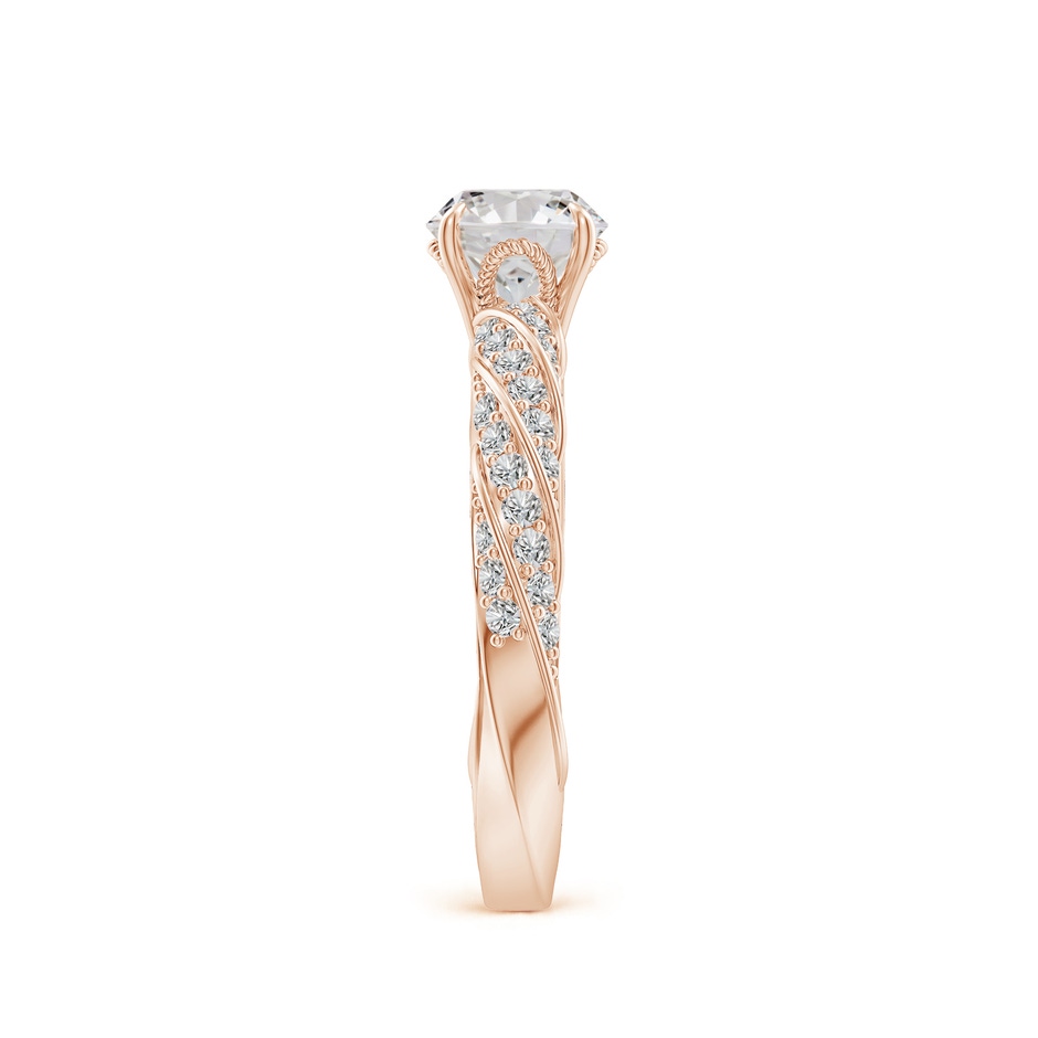 5.9mm IJI1I2 Round Diamond Twisted Rope Shank Engagement Ring in Rose Gold side 299