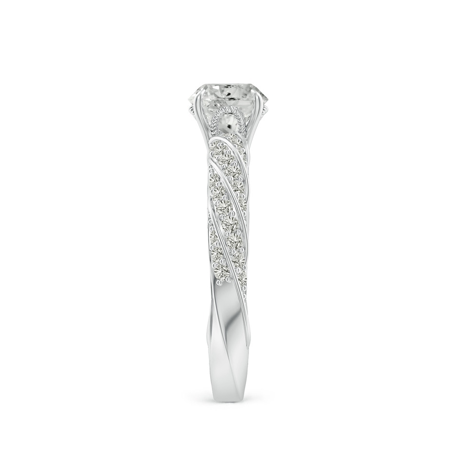 5.9mm KI3 Round Diamond Twisted Rope Shank Engagement Ring in White Gold side 299