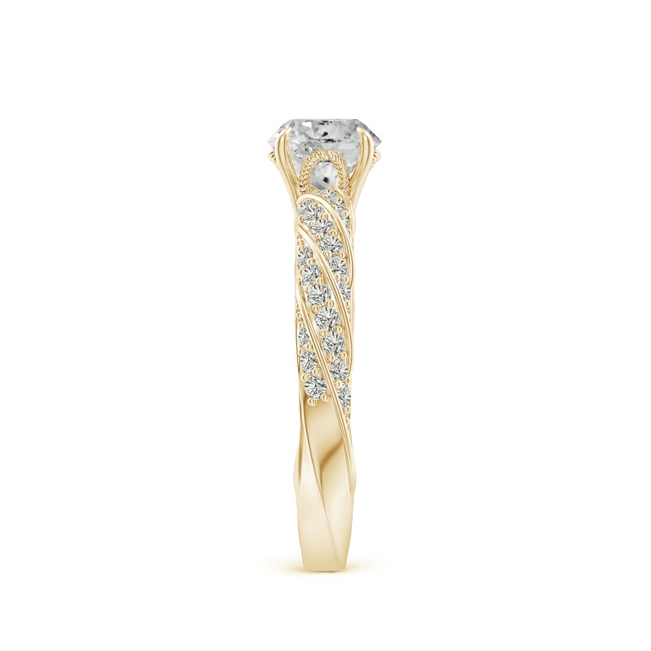 5.9mm KI3 Round Diamond Twisted Rope Shank Engagement Ring in Yellow Gold side 299