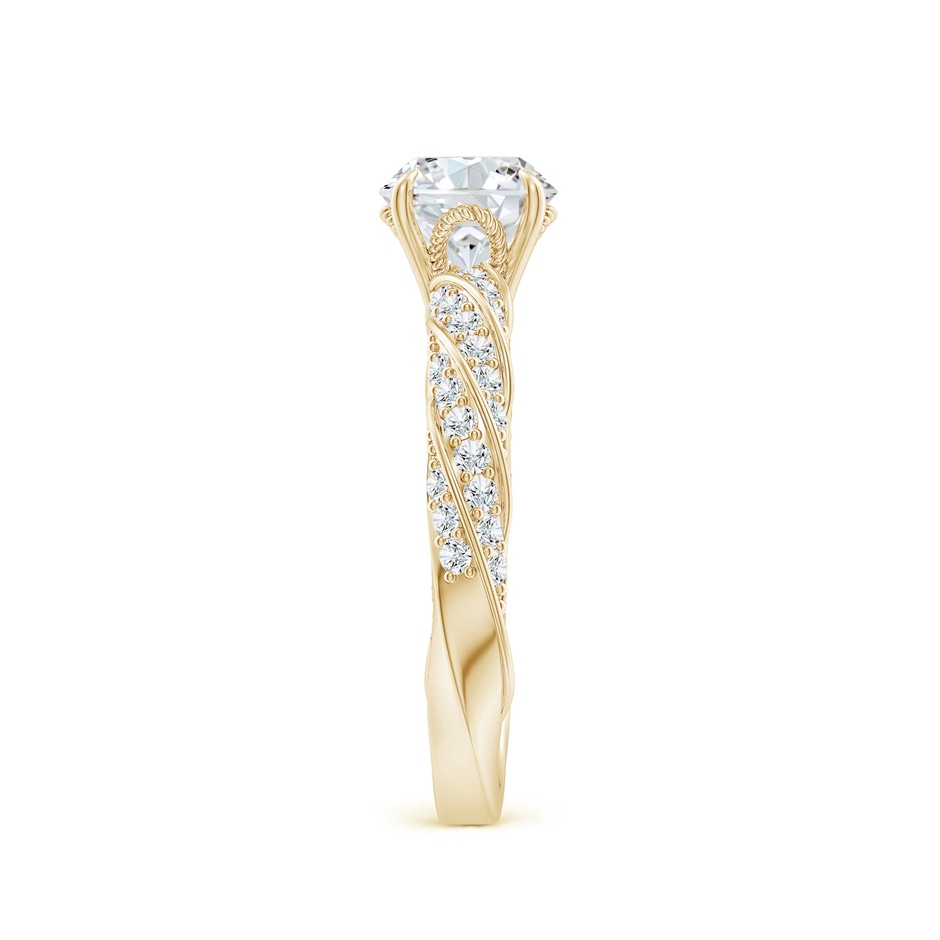 6.4mm GVS2 Round Diamond Twisted Rope Shank Engagement Ring in Yellow Gold side 299