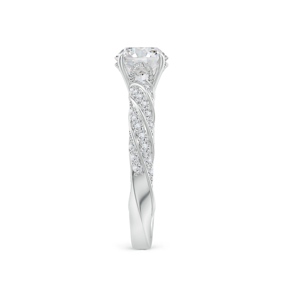 6.4mm HSI2 Round Diamond Twisted Rope Shank Engagement Ring in White Gold side 299