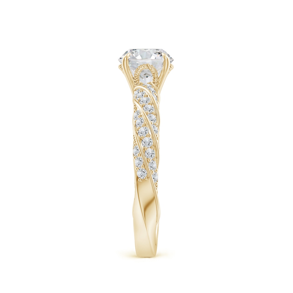 6.4mm HSI2 Round Diamond Twisted Rope Shank Engagement Ring in Yellow Gold side 299