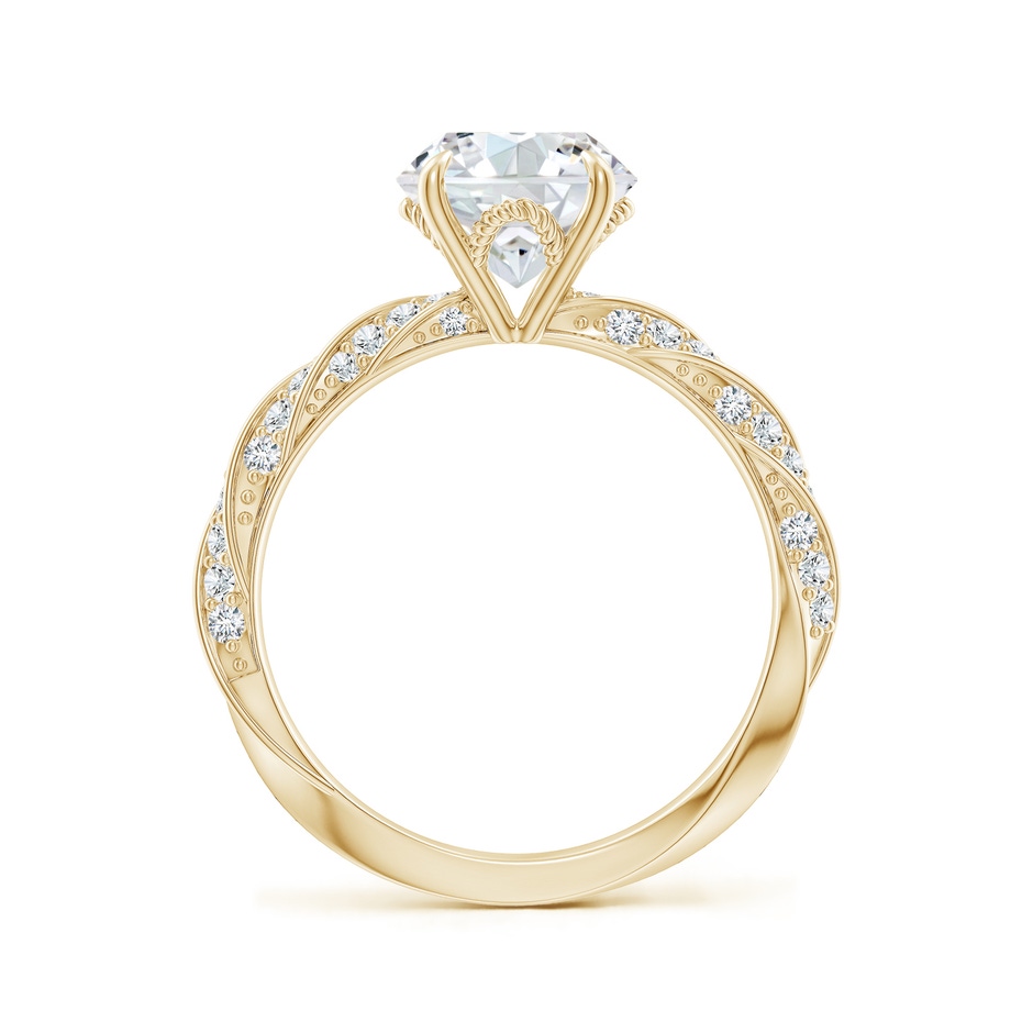 8mm GVS2 Round Diamond Twisted Rope Shank Engagement Ring in Yellow Gold side 199