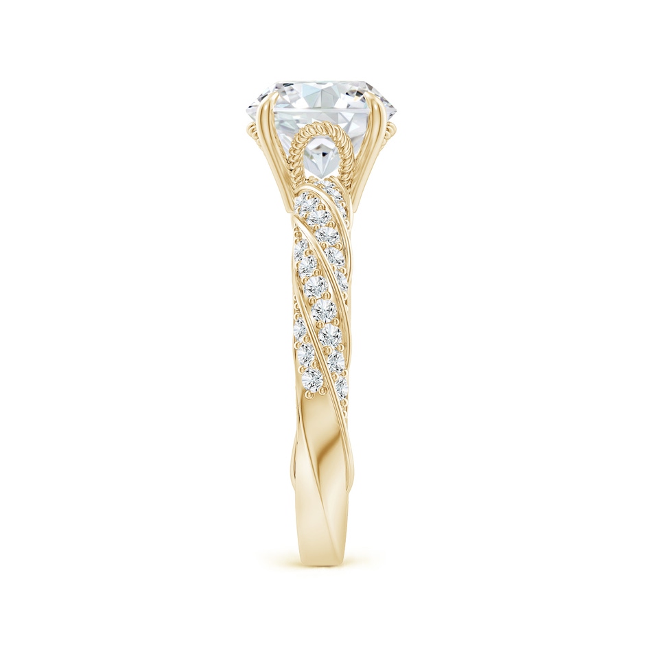 8mm GVS2 Round Diamond Twisted Rope Shank Engagement Ring in Yellow Gold side 299
