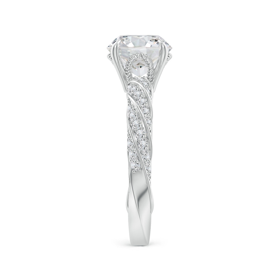 8mm HSI2 Round Diamond Twisted Rope Shank Engagement Ring in White Gold side 299