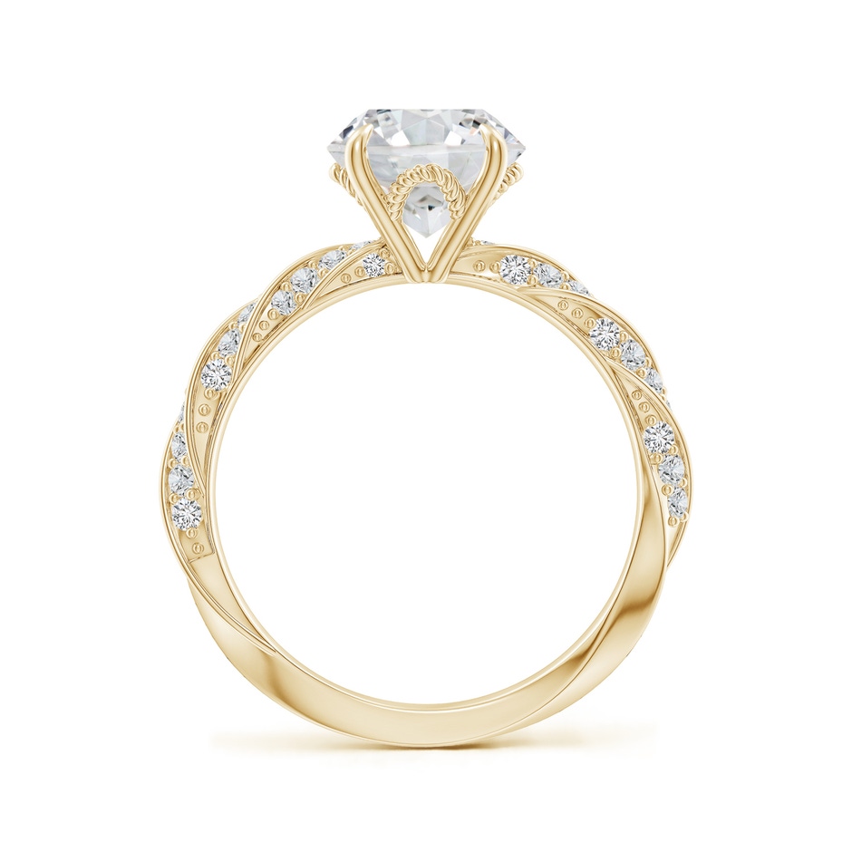 8mm HSI2 Round Diamond Twisted Rope Shank Engagement Ring in Yellow Gold side 199