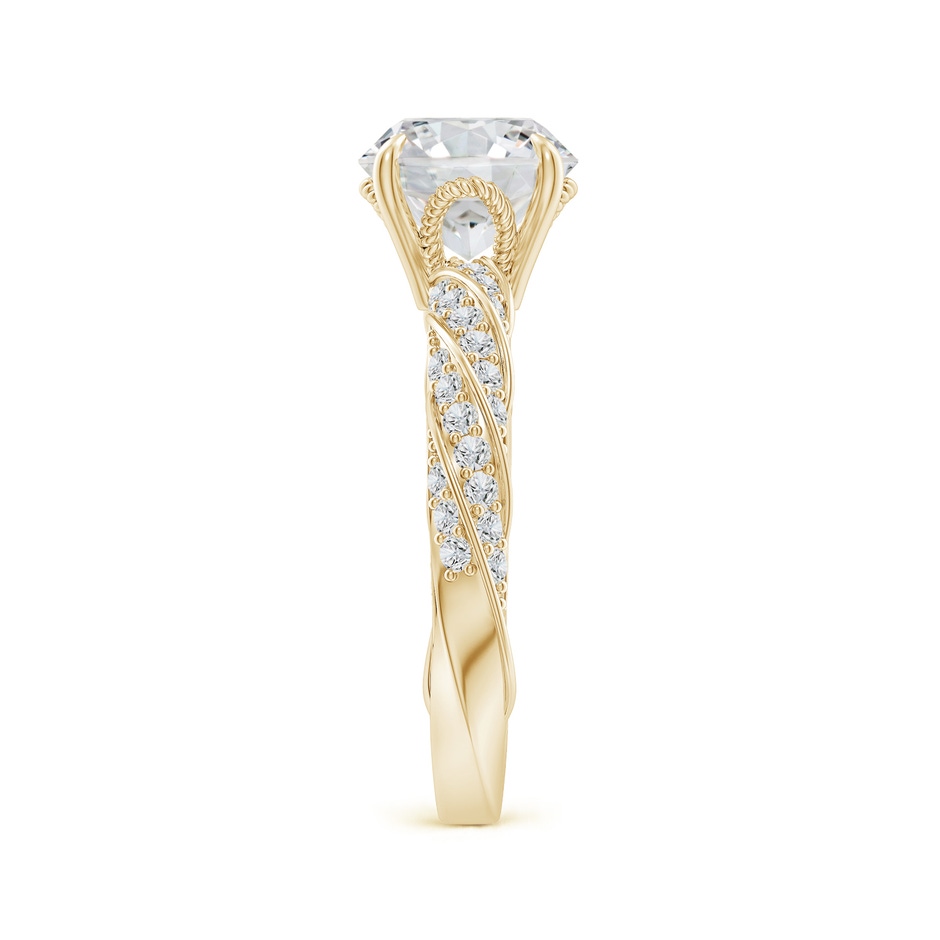 8mm HSI2 Round Diamond Twisted Rope Shank Engagement Ring in Yellow Gold side 299