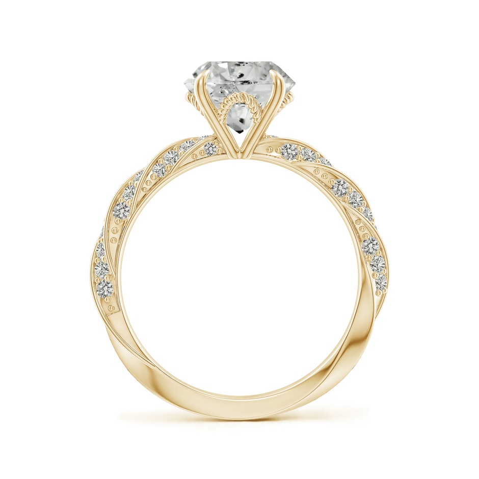 8mm KI3 Round Diamond Twisted Rope Shank Engagement Ring in Yellow Gold side 199