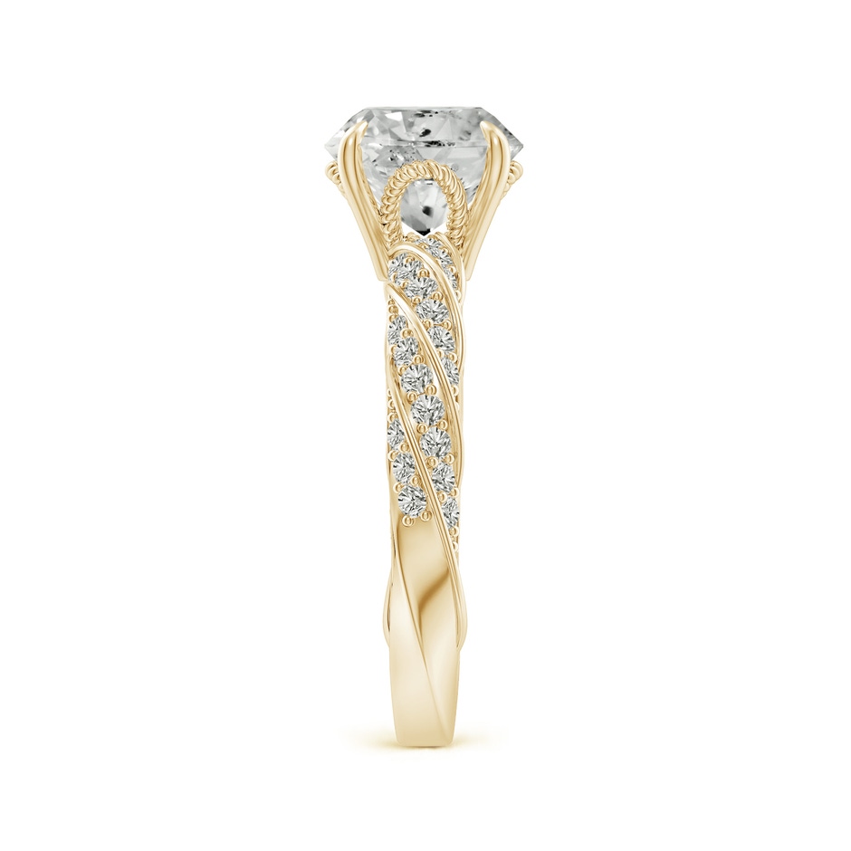 8mm KI3 Round Diamond Twisted Rope Shank Engagement Ring in Yellow Gold side 299