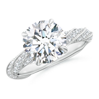 9.2mm GVS2 Round Diamond Twisted Rope Shank Engagement Ring in P950 Platinum