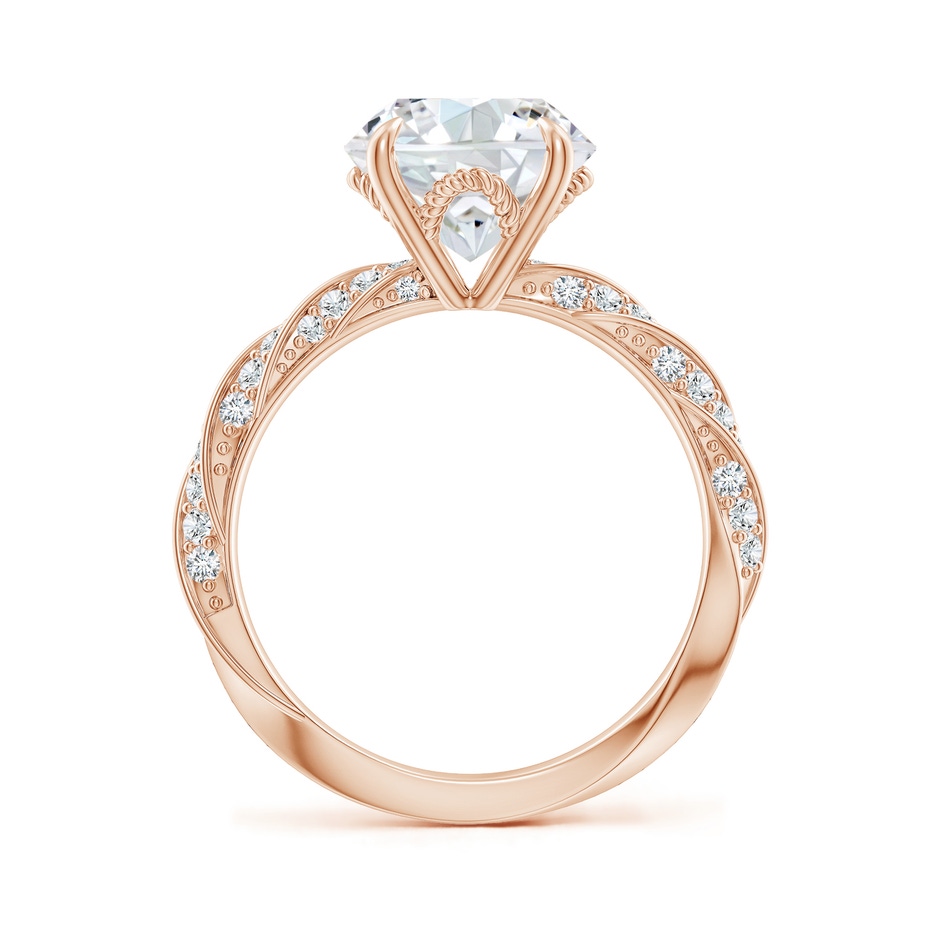 9.2mm GVS2 Round Diamond Twisted Rope Shank Engagement Ring in Rose Gold side 199