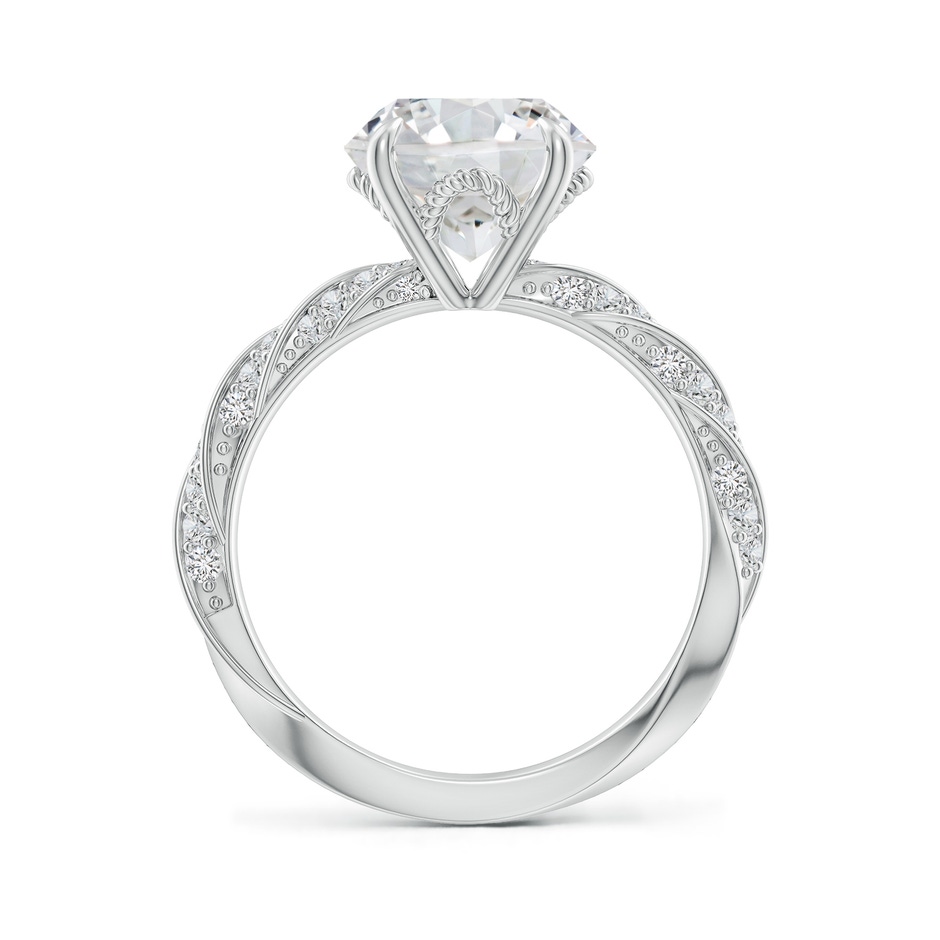 9.2mm HSI2 Round Diamond Twisted Rope Shank Engagement Ring in P950 Platinum side 199