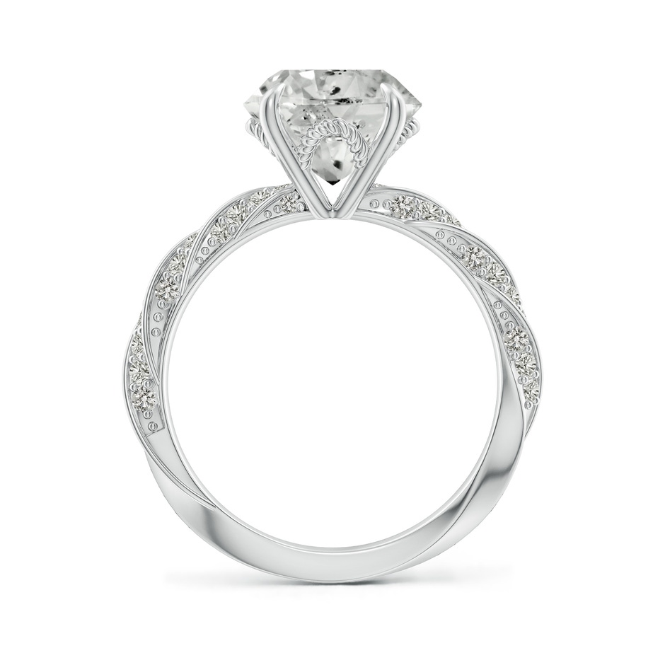 9.2mm KI3 Round Diamond Twisted Rope Shank Engagement Ring in P950 Platinum side 199