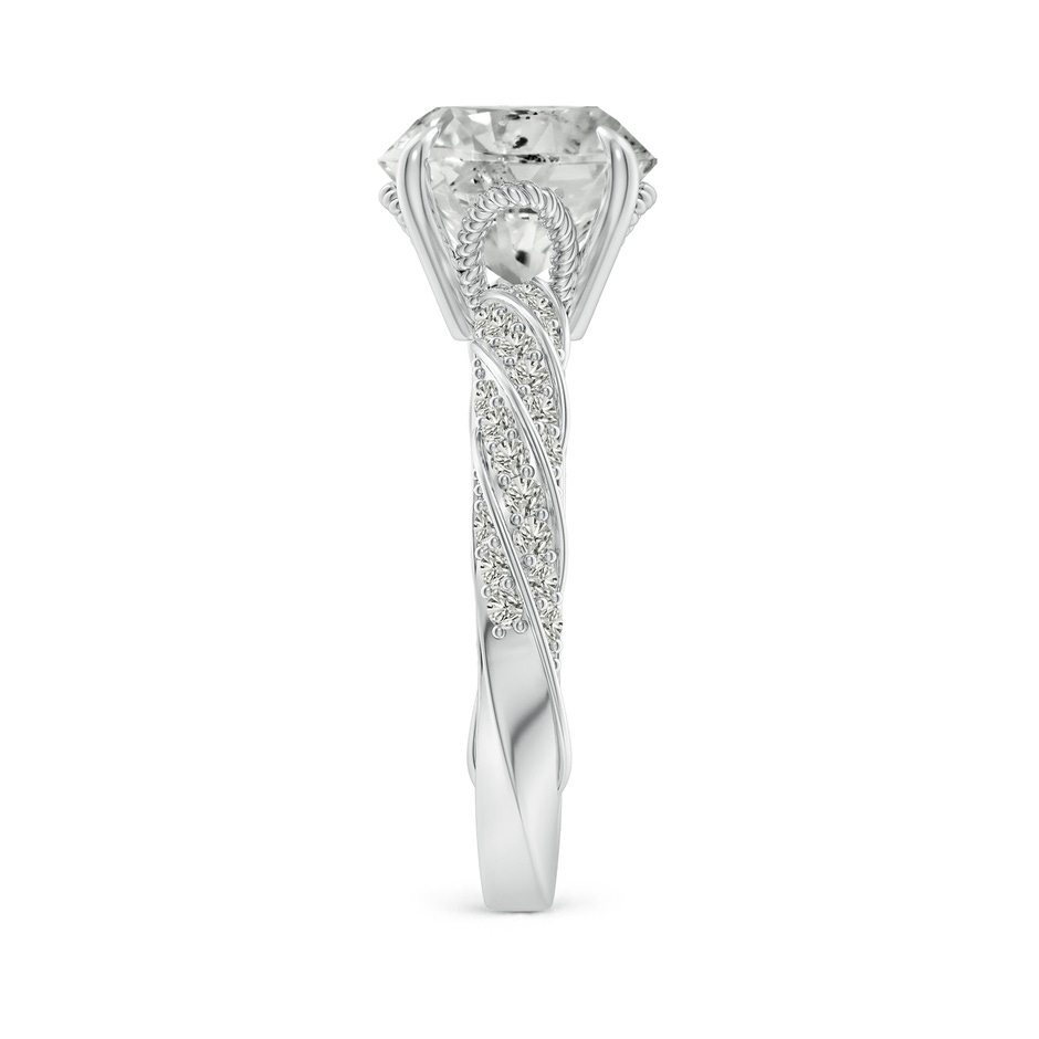 9.2mm KI3 Round Diamond Twisted Rope Shank Engagement Ring in P950 Platinum side 299