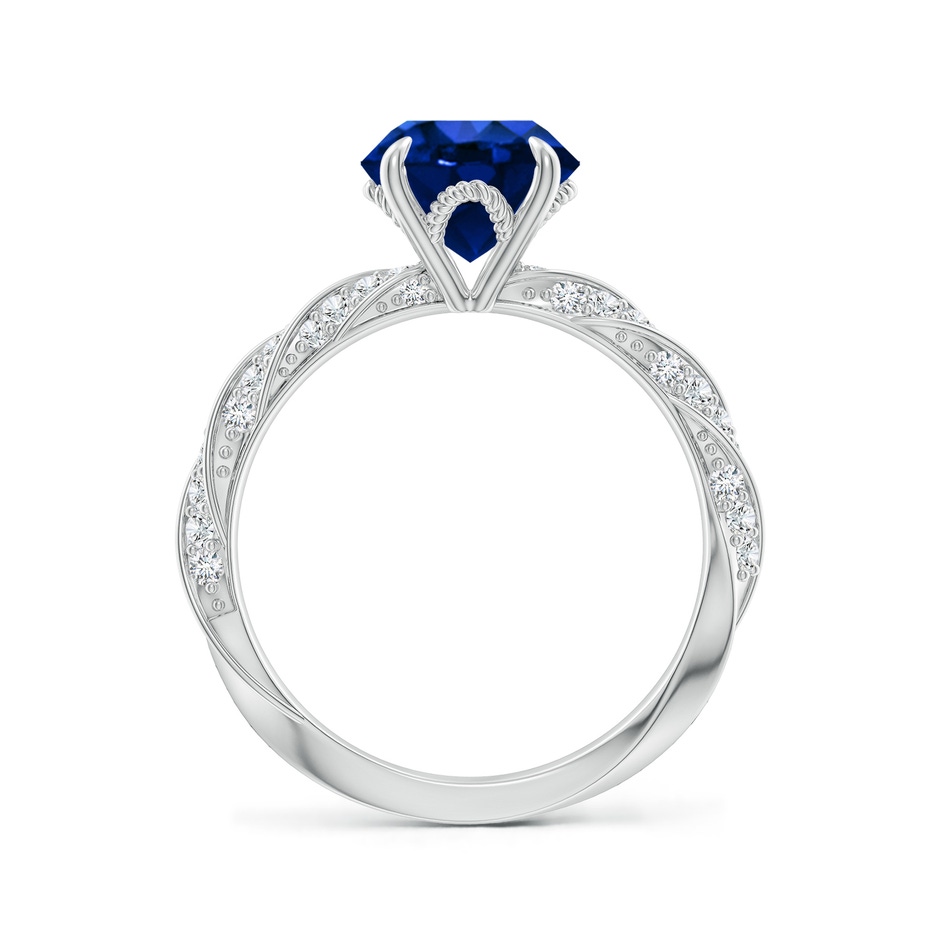 8mm Lab-Grown Round Blue Sapphire Twisted Rope Shank Engagement Ring in White Gold side 199