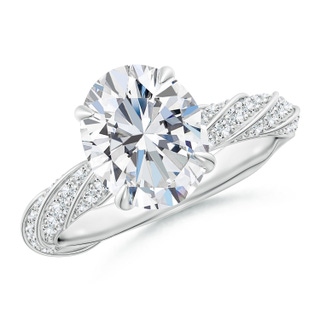 10x8mm GVS2 Oval Diamond Twisted Rope Shank Engagement Ring in P950 Platinum