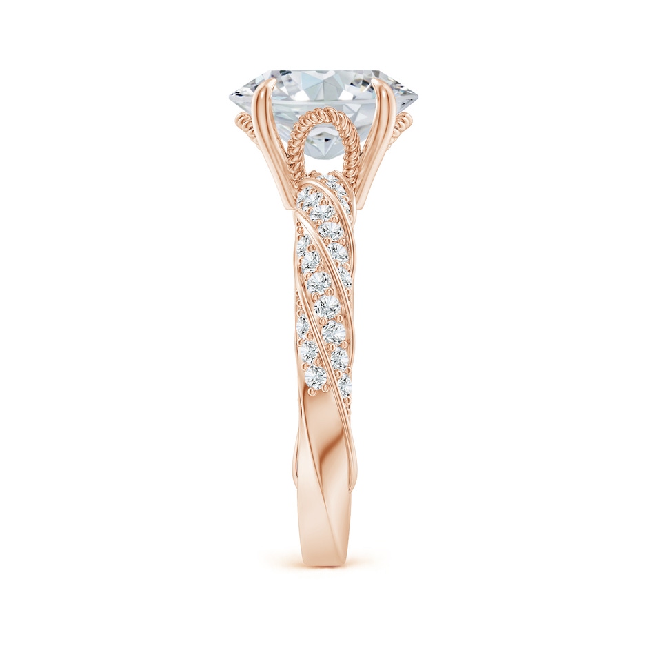 10x8mm GVS2 Oval Diamond Twisted Rope Shank Engagement Ring in Rose Gold side 299