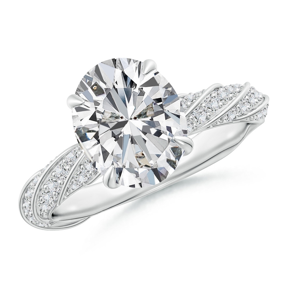 10x8mm HSI2 Oval Diamond Twisted Rope Shank Engagement Ring in P950 Platinum 