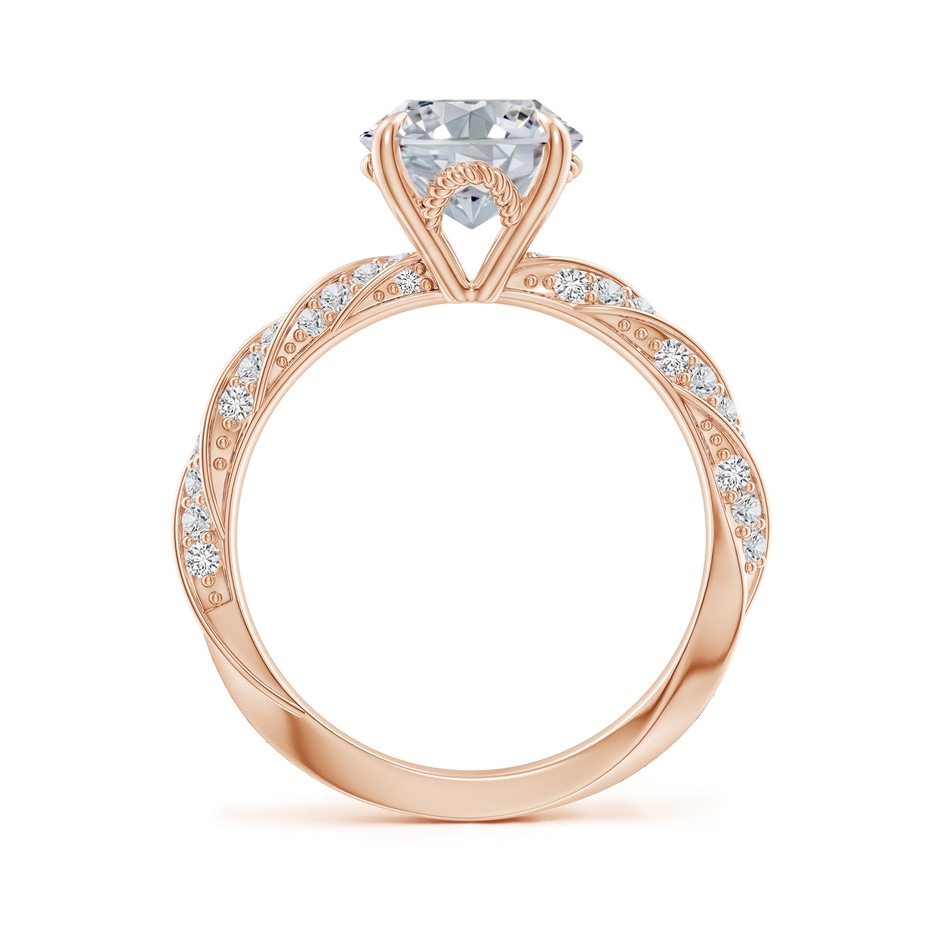 10x8mm HSI2 Oval Diamond Twisted Rope Shank Engagement Ring in Rose Gold side 199
