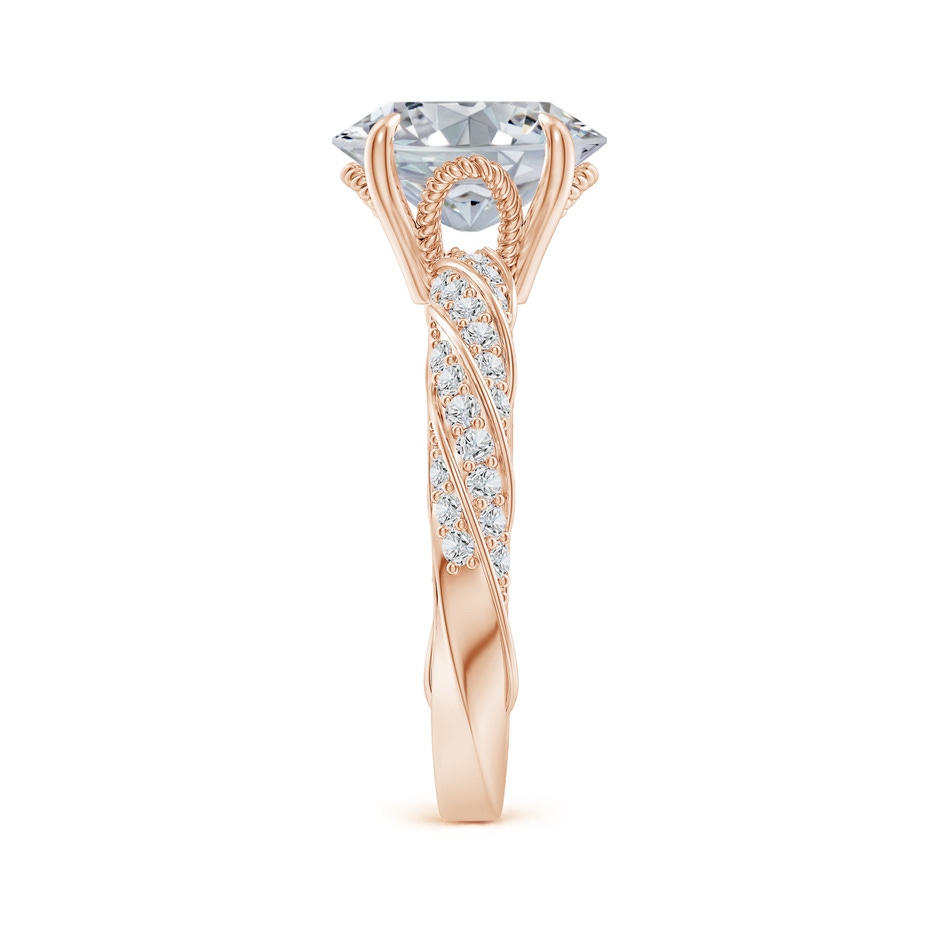 10x8mm HSI2 Oval Diamond Twisted Rope Shank Engagement Ring in Rose Gold side 299