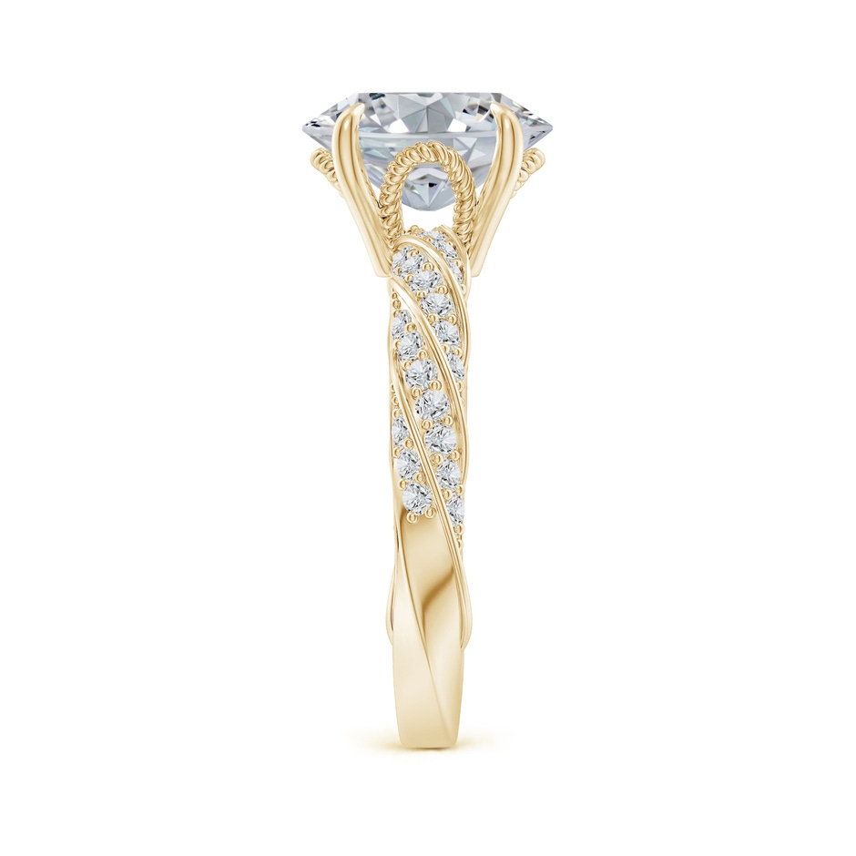 10x8mm HSI2 Oval Diamond Twisted Rope Shank Engagement Ring in Yellow Gold side 299