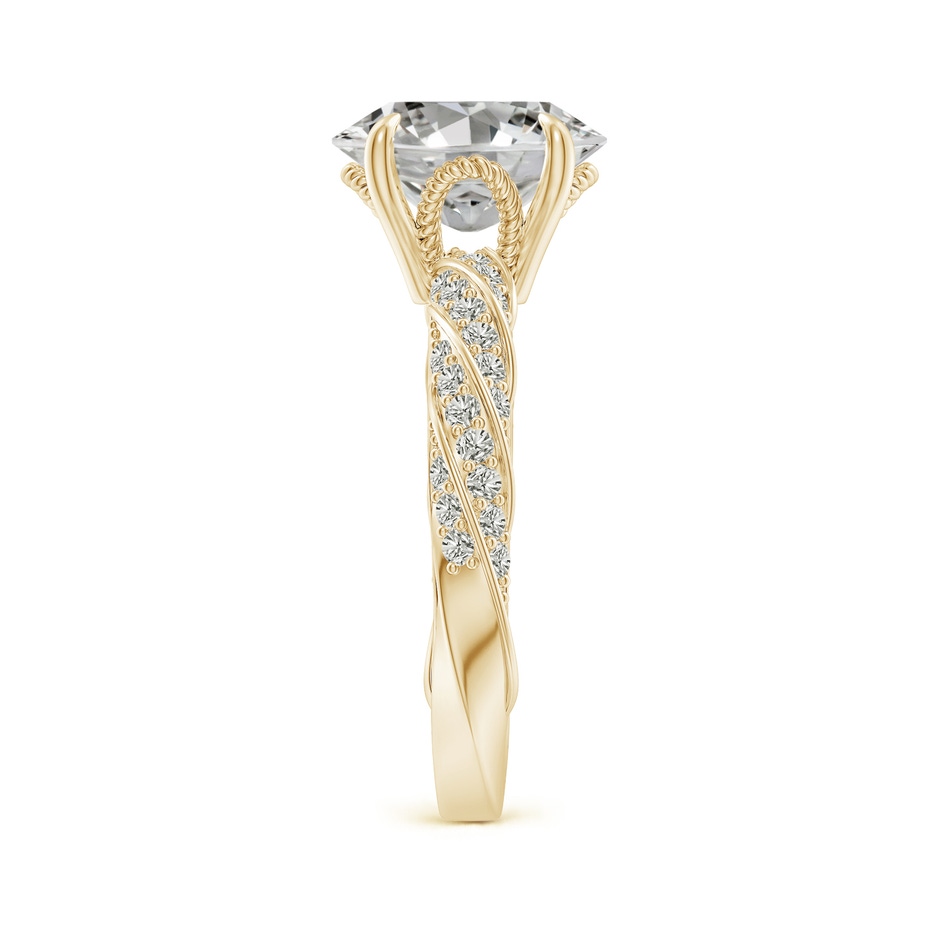 10x8mm KI3 Oval Diamond Twisted Rope Shank Engagement Ring in Yellow Gold side 299