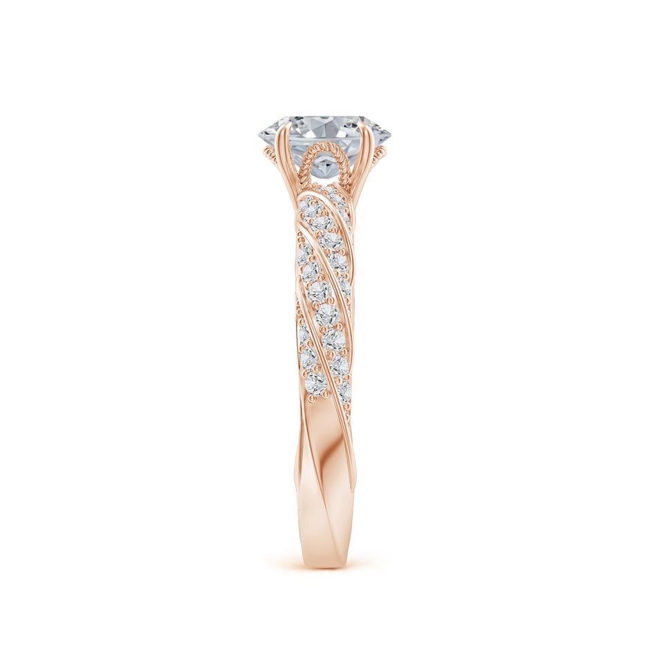 7x5mm HSI2 Oval Diamond Twisted Rope Shank Engagement Ring in Rose Gold side 299