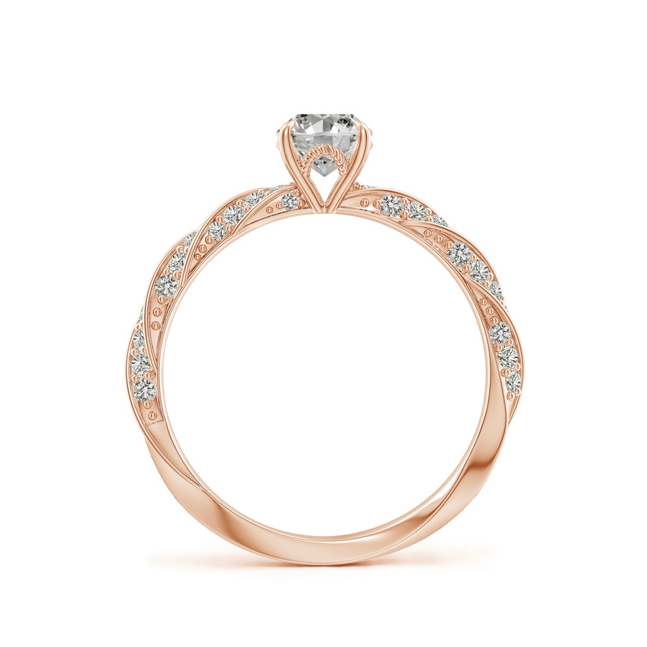 7x5mm KI3 Oval Diamond Twisted Rope Shank Engagement Ring in Rose Gold side 199