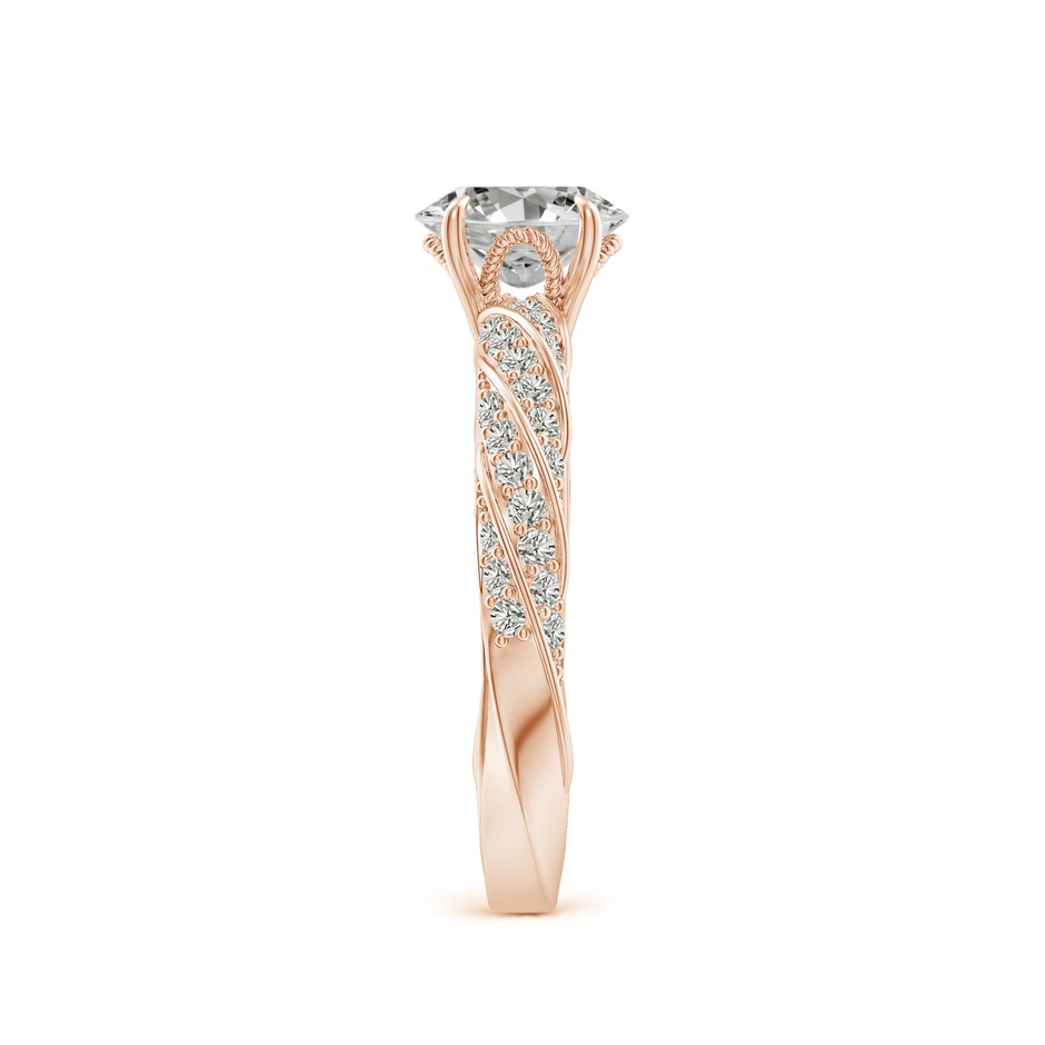 7x5mm KI3 Oval Diamond Twisted Rope Shank Engagement Ring in Rose Gold side 299